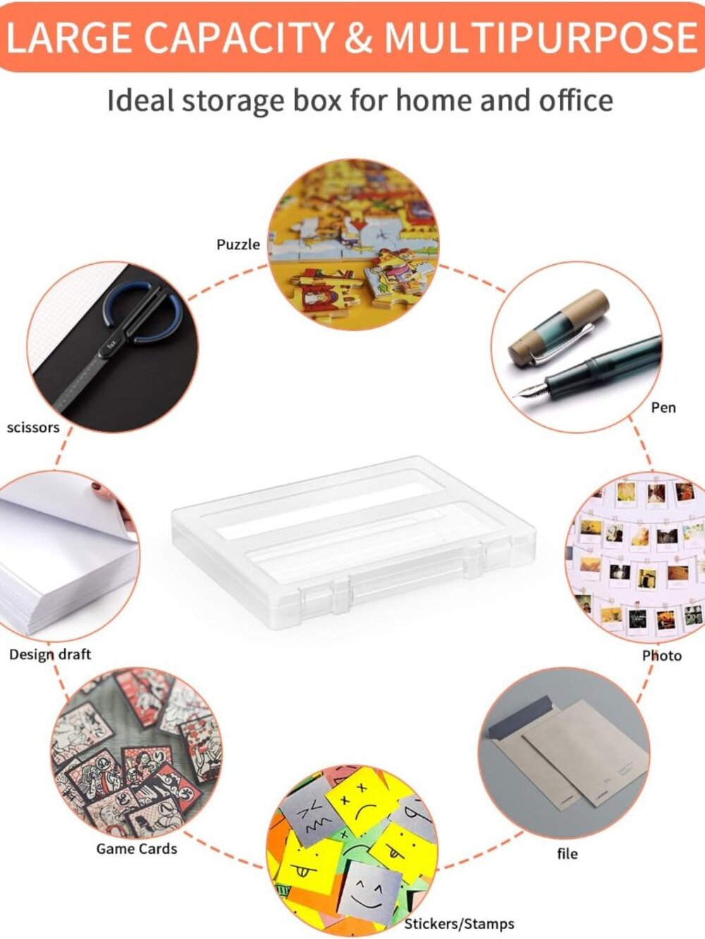 8 Pack A4 Paper Organizer Box, Plastic Board Game Storage for Art Supplies 8.5" - Picture 5 of 7
